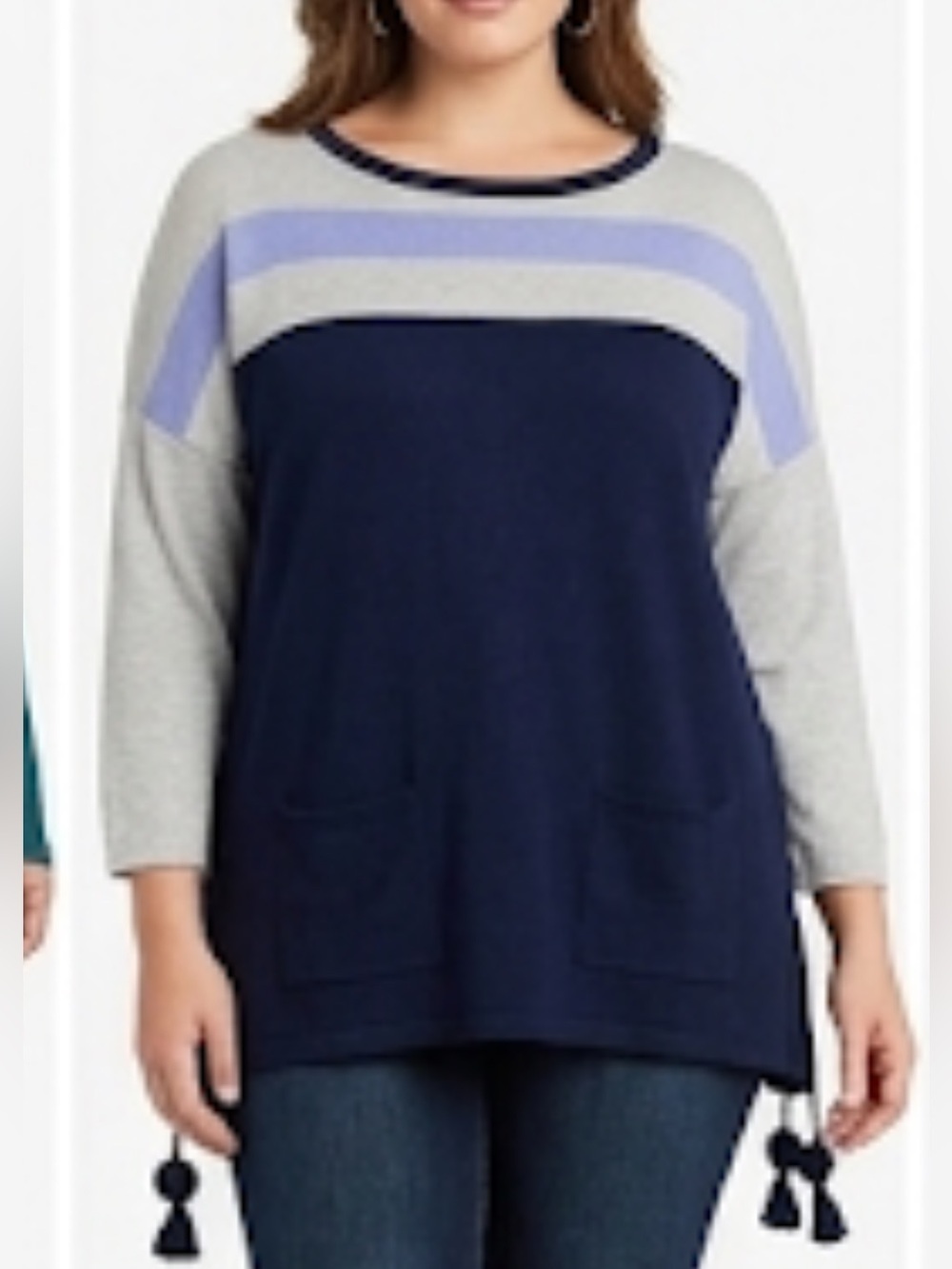 Lilly Pulitzer Elba’s blue navy moonlight long sleeve fringe sweater size XS